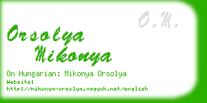 orsolya mikonya business card